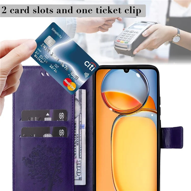 KT Imprinting Flower Series-3 for Xiaomi Redmi 13C 4G / Poco C65 4G Case Imprinted Wallet Phone Cover