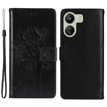 KT Imprinting Flower Series-3 for Xiaomi Redmi 13C 4G / Poco C65 4G Case Imprinted Wallet Phone Cover
