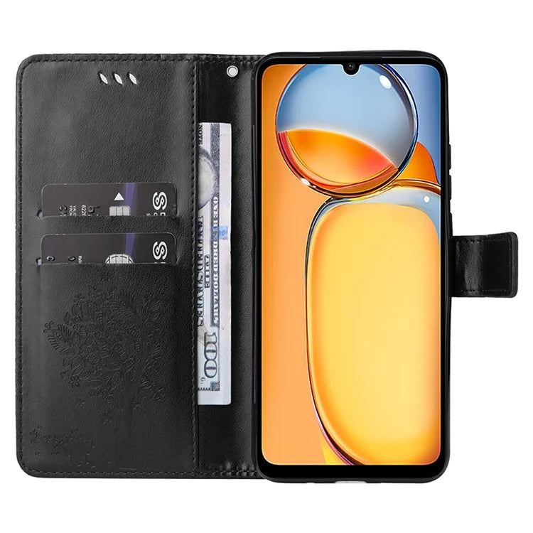 KT Imprinting Flower Series-3 for Xiaomi Redmi 13C 4G / Poco C65 4G Case Imprinted Wallet Phone Cover