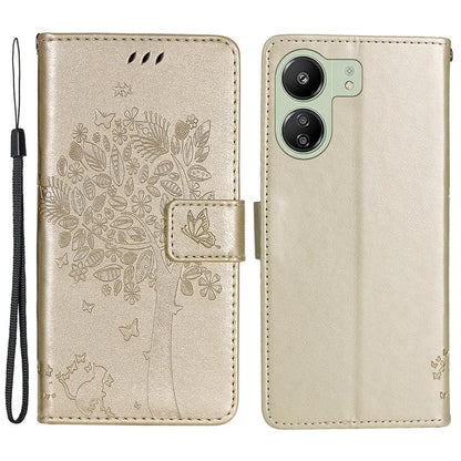 KT Imprinting Flower Series-3 for Xiaomi Redmi 13C 4G / Poco C65 4G Case Imprinted Wallet Phone Cover