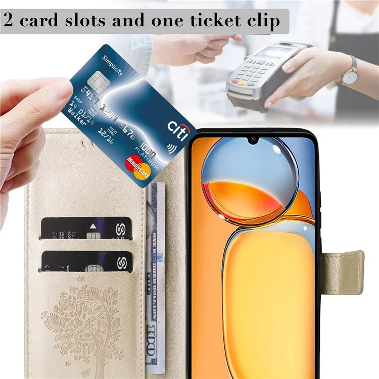 KT Imprinting Flower Series-3 for Xiaomi Redmi 13C 4G / Poco C65 4G Case Imprinted Wallet Phone Cover