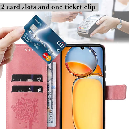 KT Imprinting Flower Series-3 for Xiaomi Redmi 13C 4G / Poco C65 4G Case Imprinted Wallet Phone Cover