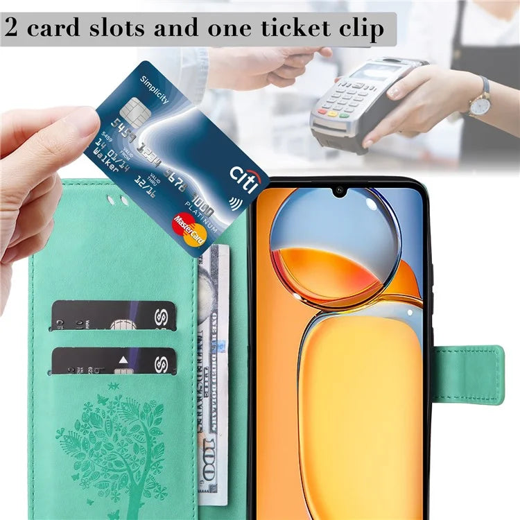 KT Imprinting Flower Series-3 for Xiaomi Redmi 13C 4G / Poco C65 4G Case Imprinted Wallet Phone Cover
