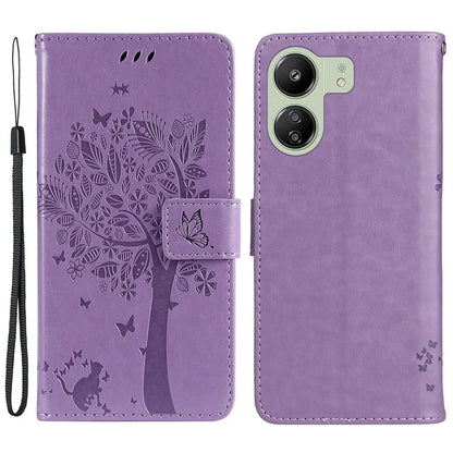 KT Imprinting Flower Series-3 for Xiaomi Redmi 13C 4G / Poco C65 4G Case Imprinted Wallet Phone Cover