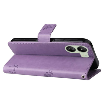 KT Imprinting Flower Series-3 for Xiaomi Redmi 13C 4G / Poco C65 4G Case Imprinted Wallet Phone Cover