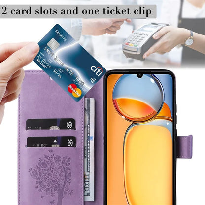 KT Imprinting Flower Series-3 for Xiaomi Redmi 13C 4G / Poco C65 4G Case Imprinted Wallet Phone Cover