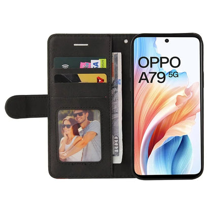 KT Leather Series-1 Phone Shell for Oppo A79 5G / A2 5G Case Splicing PU Leather Wallet Cover
