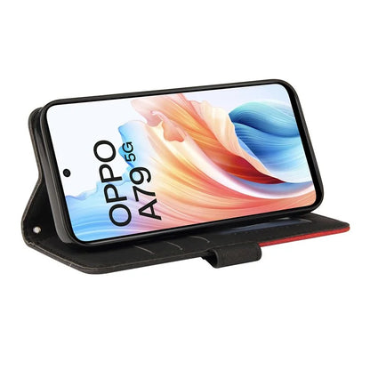 KT Leather Series-1 Phone Shell for Oppo A79 5G / A2 5G Case Splicing PU Leather Wallet Cover
