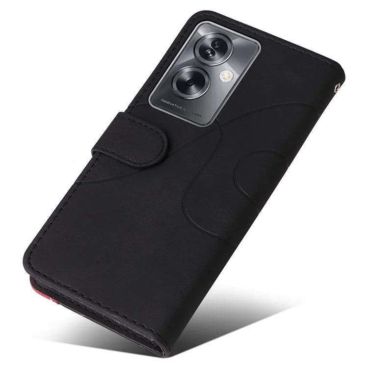 KT Leather Series-1 Phone Shell for Oppo A79 5G / A2 5G Case Splicing PU Leather Wallet Cover