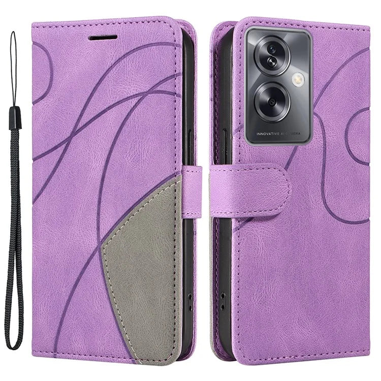 KT Leather Series-1 Phone Shell for Oppo A79 5G / A2 5G Case Splicing PU Leather Wallet Cover