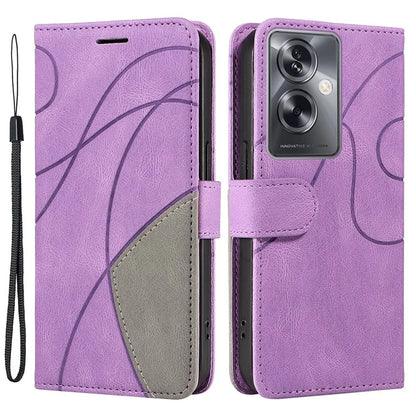 KT Leather Series-1 Phone Shell for Oppo A79 5G / A2 5G Case Splicing PU Leather Wallet Cover