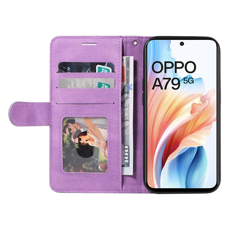 KT Leather Series-1 Phone Shell for Oppo A79 5G / A2 5G Case Splicing PU Leather Wallet Cover