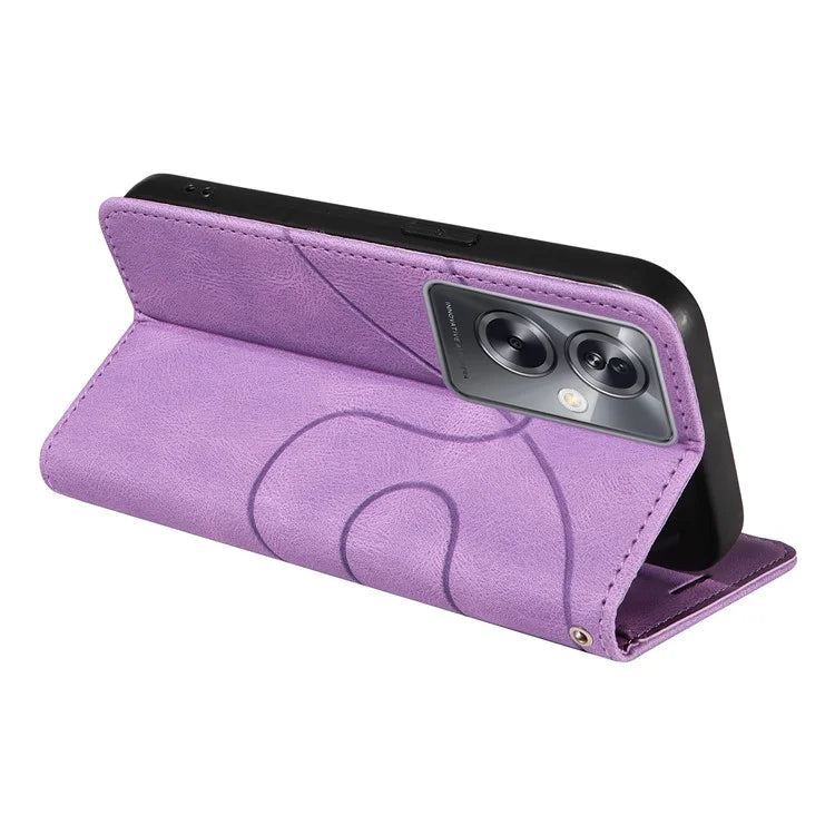 KT Leather Series-1 Phone Shell for Oppo A79 5G / A2 5G Case Splicing PU Leather Wallet Cover