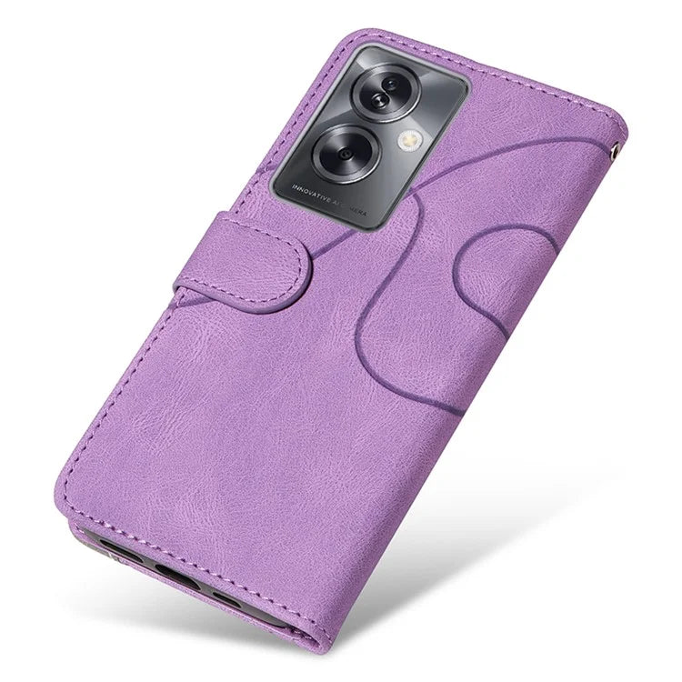 KT Leather Series-1 Phone Shell for Oppo A79 5G / A2 5G Case Splicing PU Leather Wallet Cover
