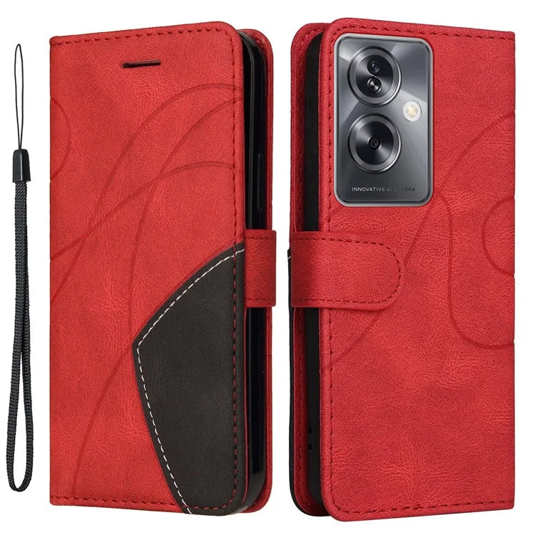 KT Leather Series-1 Phone Shell for Oppo A79 5G / A2 5G Case Splicing PU Leather Wallet Cover