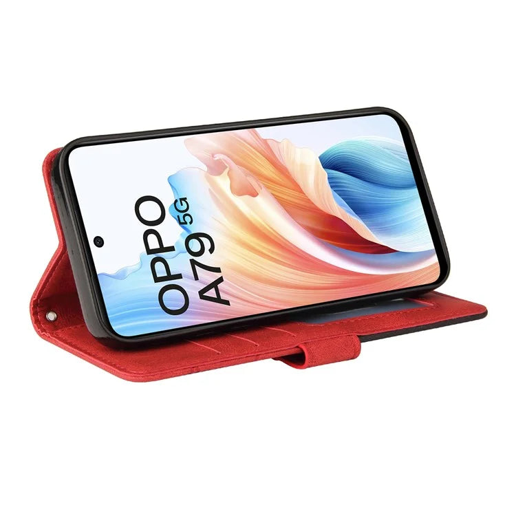 KT Leather Series-1 Phone Shell for Oppo A79 5G / A2 5G Case Splicing PU Leather Wallet Cover
