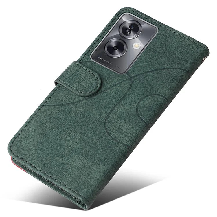 KT Leather Series-1 Phone Shell for Oppo A79 5G / A2 5G Case Splicing PU Leather Wallet Cover