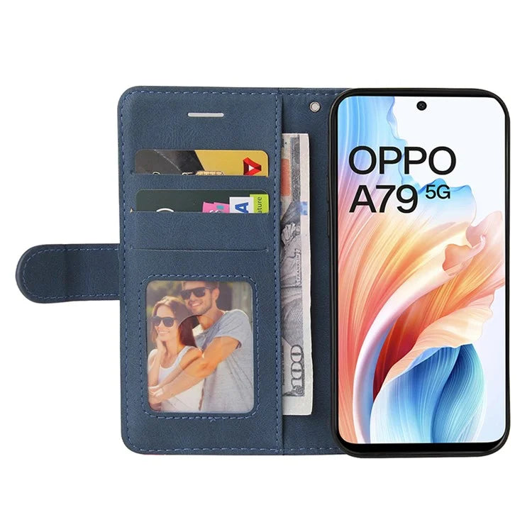 KT Leather Series-1 Phone Shell for Oppo A79 5G / A2 5G Case Splicing PU Leather Wallet Cover