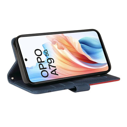 KT Leather Series-1 Phone Shell for Oppo A79 5G / A2 5G Case Splicing PU Leather Wallet Cover