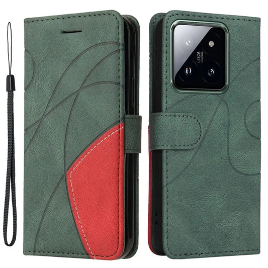 KT Leather Series-1 Phone Shell for Xiaomi 14 Pro Case Splicing PU Leather Shockproof Cover