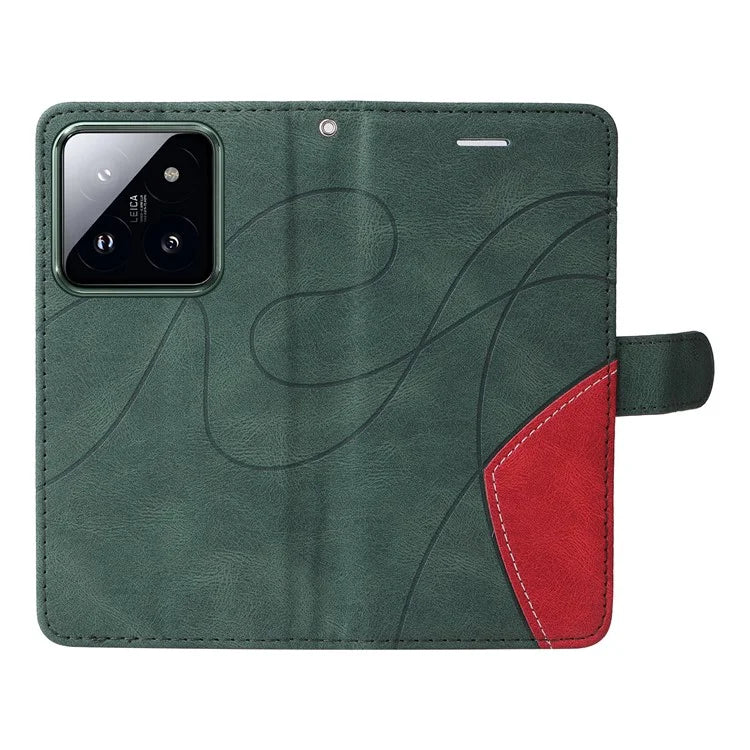 KT Leather Series-1 Phone Shell for Xiaomi 14 Pro Case Splicing PU Leather Shockproof Cover