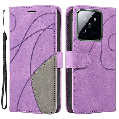 KT Leather Series-1 Phone Shell for Xiaomi 14 Pro Case Splicing PU Leather Shockproof Cover