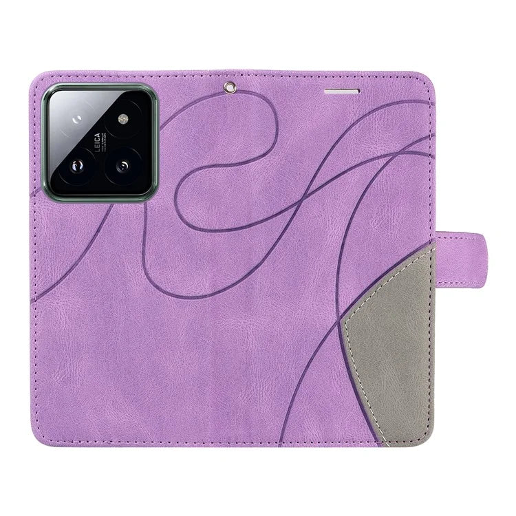 KT Leather Series-1 Phone Shell for Xiaomi 14 Pro Case Splicing PU Leather Shockproof Cover