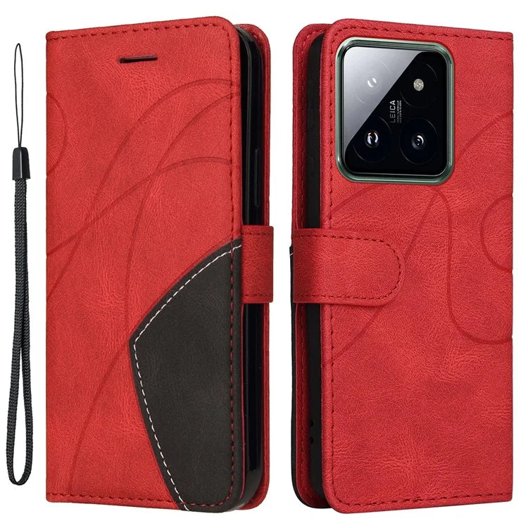 KT Leather Series-1 Phone Shell for Xiaomi 14 Pro Case Splicing PU Leather Shockproof Cover