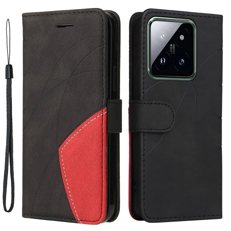 KT Leather Series-1 Phone Shell for Xiaomi 14 Pro Case Splicing PU Leather Shockproof Cover