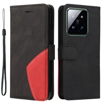 KT Leather Series-1 Phone Shell for Xiaomi 14 Pro Case Splicing PU Leather Shockproof Cover