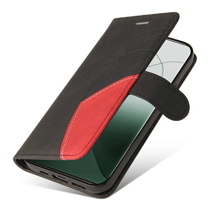 KT Leather Series-1 Phone Shell for Xiaomi 14 Pro Case Splicing PU Leather Shockproof Cover
