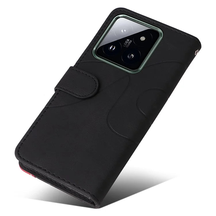 KT Leather Series-1 Phone Shell for Xiaomi 14 Pro Case Splicing PU Leather Shockproof Cover