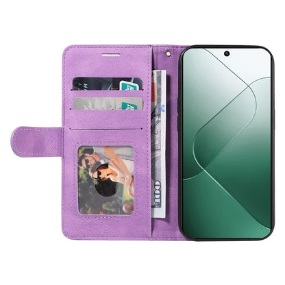 KT Leather Series-1 Phone Shell for Xiaomi 14 Case Splicing PU Leather Magnetic Clasp Cover