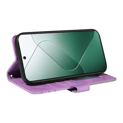 KT Leather Series-1 Phone Shell for Xiaomi 14 Case Splicing PU Leather Magnetic Clasp Cover