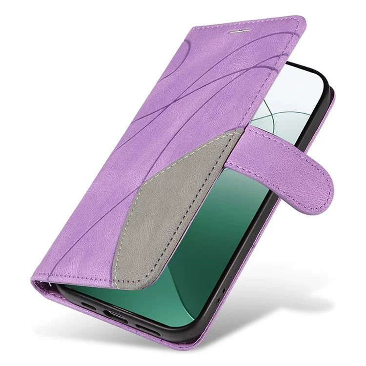 KT Leather Series-1 Phone Shell for Xiaomi 14 Case Splicing PU Leather Magnetic Clasp Cover