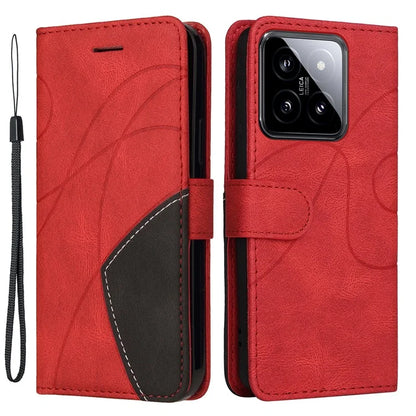 KT Leather Series-1 Phone Shell for Xiaomi 14 Case Splicing PU Leather Magnetic Clasp Cover