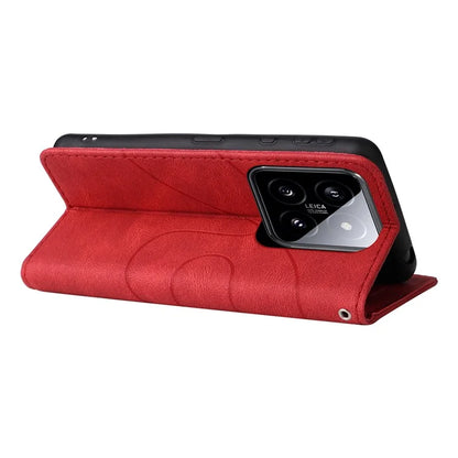 KT Leather Series-1 Phone Shell for Xiaomi 14 Case Splicing PU Leather Magnetic Clasp Cover