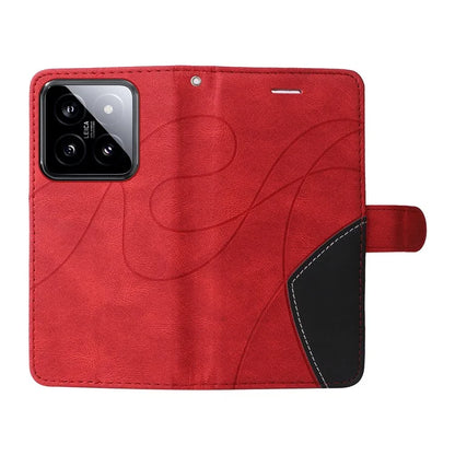 KT Leather Series-1 Phone Shell for Xiaomi 14 Case Splicing PU Leather Magnetic Clasp Cover