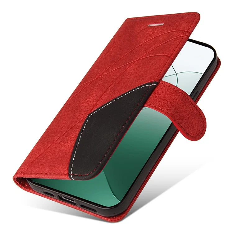 KT Leather Series-1 Phone Shell for Xiaomi 14 Case Splicing PU Leather Magnetic Clasp Cover