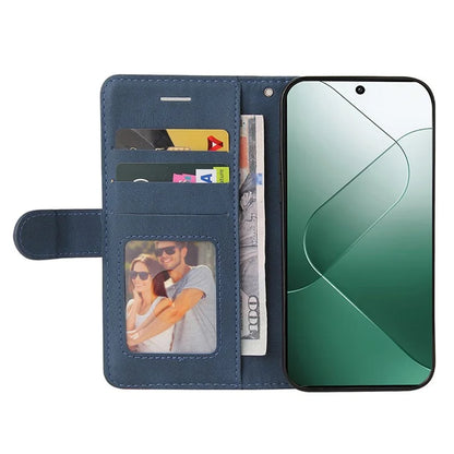 KT Leather Series-1 Phone Shell for Xiaomi 14 Case Splicing PU Leather Magnetic Clasp Cover