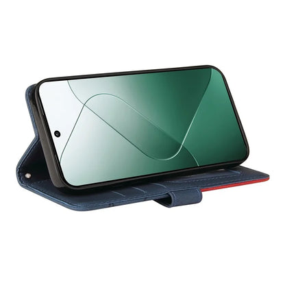 KT Leather Series-1 Phone Shell for Xiaomi 14 Case Splicing PU Leather Magnetic Clasp Cover