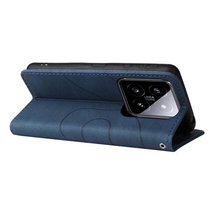 KT Leather Series-1 Phone Shell for Xiaomi 14 Case Splicing PU Leather Magnetic Clasp Cover