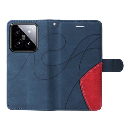 KT Leather Series-1 Phone Shell for Xiaomi 14 Case Splicing PU Leather Magnetic Clasp Cover