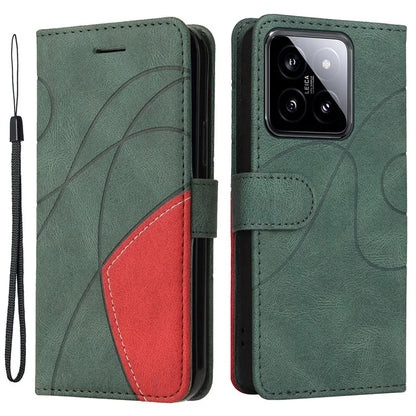 KT Leather Series-1 Phone Shell for Xiaomi 14 Case Splicing PU Leather Magnetic Clasp Cover