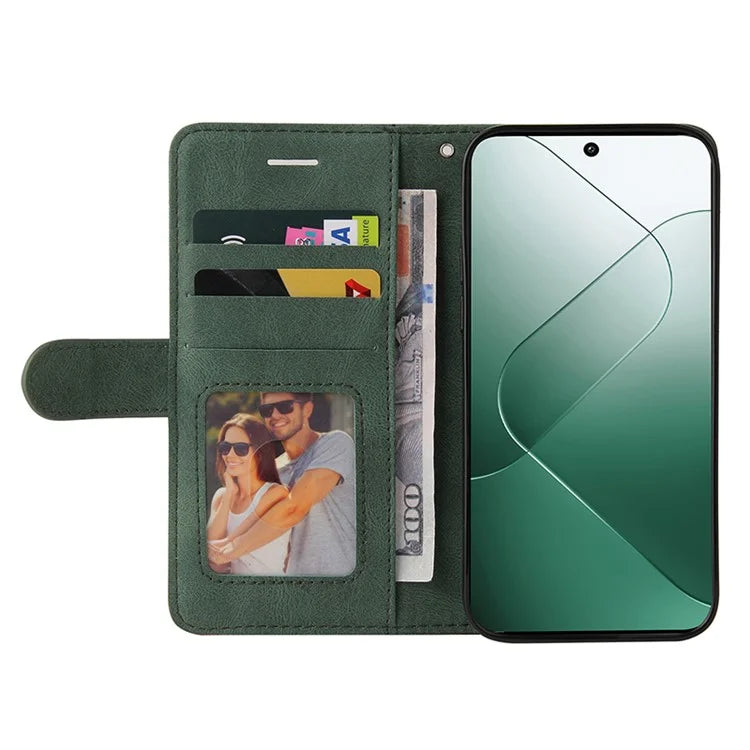KT Leather Series-1 Phone Shell for Xiaomi 14 Case Splicing PU Leather Magnetic Clasp Cover