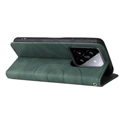 KT Leather Series-1 Phone Shell for Xiaomi 14 Case Splicing PU Leather Magnetic Clasp Cover