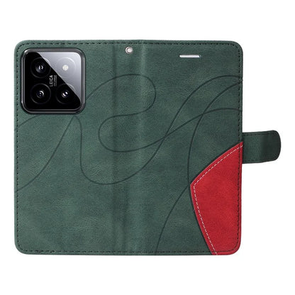 KT Leather Series-1 Phone Shell for Xiaomi 14 Case Splicing PU Leather Magnetic Clasp Cover