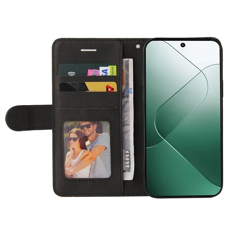 KT Leather Series-1 Phone Shell for Xiaomi 14 Case Splicing PU Leather Magnetic Clasp Cover