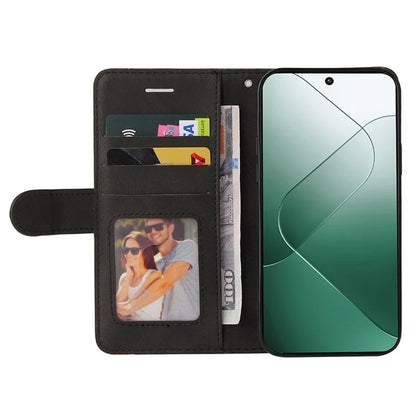 KT Leather Series-1 Phone Shell for Xiaomi 14 Case Splicing PU Leather Magnetic Clasp Cover