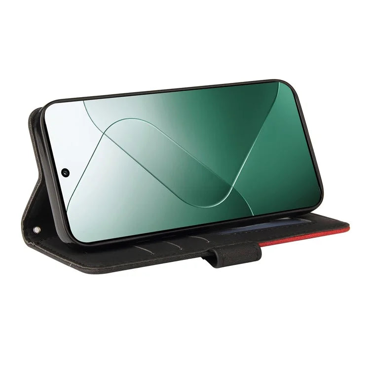 KT Leather Series-1 Phone Shell for Xiaomi 14 Case Splicing PU Leather Magnetic Clasp Cover